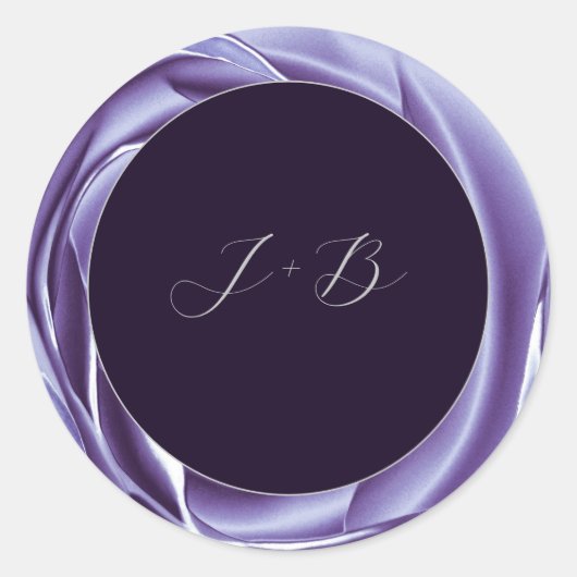 Metaalroze Paarse Ronde Sticker (Voorkant)