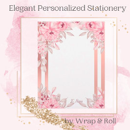 Metaalroze rand Rozen voor huishoudelijk gebruik Briefhoofd