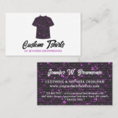 Metaalroze T Shirt Afdrukkleding Visitekaartje (Voorkant / Achterkant)