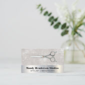 Metaalschaar | Metaal en textuur Visitekaartje (Staand voorkant)