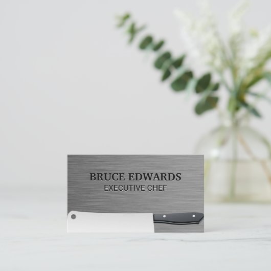 Metaalslagersmes Visitekaartje (Staand voorkant)