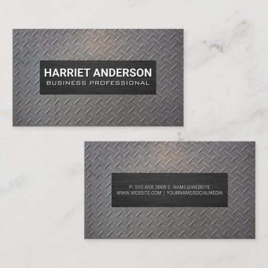 Metaalstalen patroon visitekaartje (Voorkant / Achterkant)