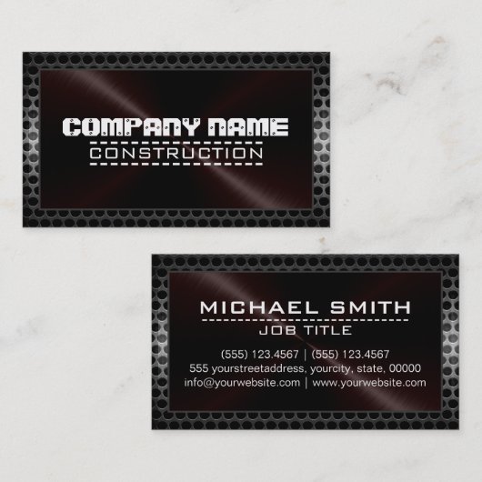 Metaalstalen rand Metaalkleurloos Rand: kijk #50 Visitekaartje (Voorkant / Achterkant)