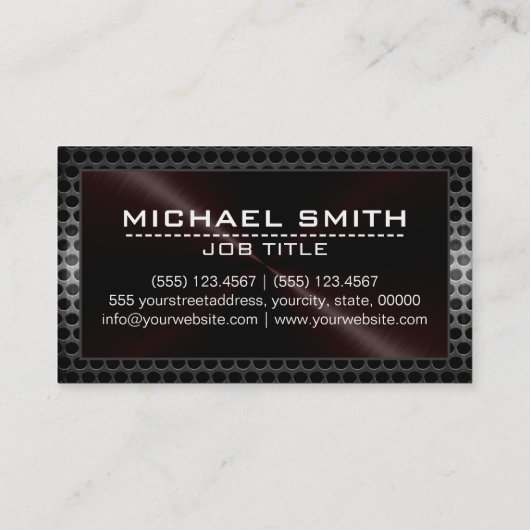 Metaalstalen rand Metaalkleurloos Rand: kijk #50 Visitekaartje (Achterkant)