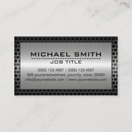 Metaalstalen rand zonder metalen rand 3 visitekaartje (Achterkant)