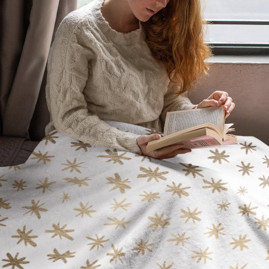Metaalsterren - goud fleece deken