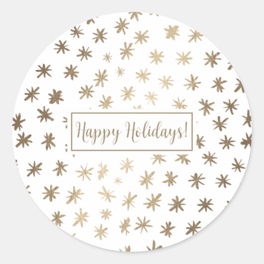 Metaalsterren - goud ronde sticker (Voorkant)