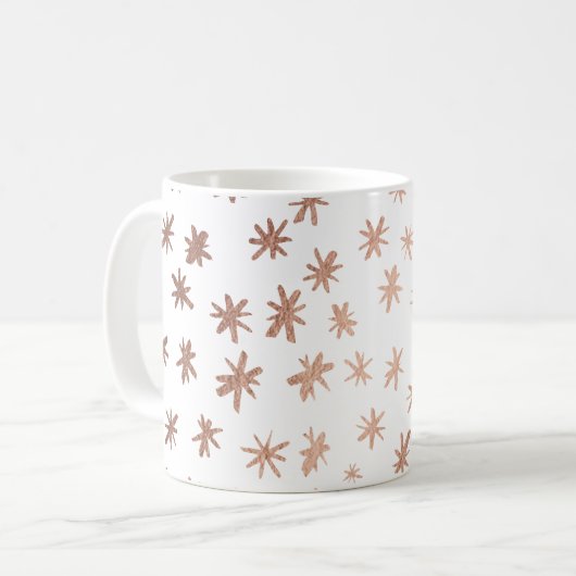 Metaalsterren - koper koffiemok (Voorkant links)