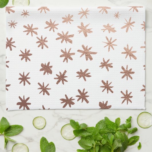 Metaalsterren - koper theedoek (Gevouwen)