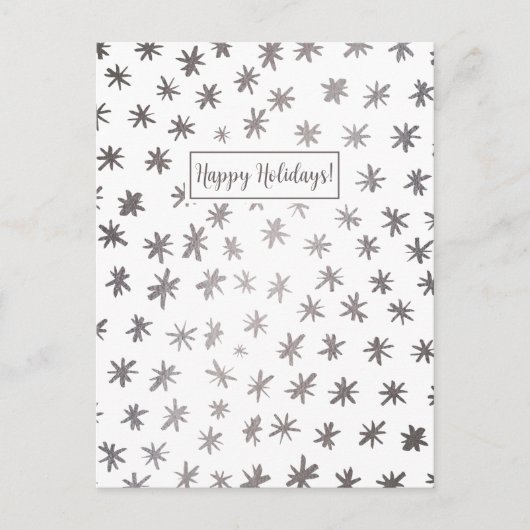 Metaalsterren - zilver feestdagenkaart (Voorkant)