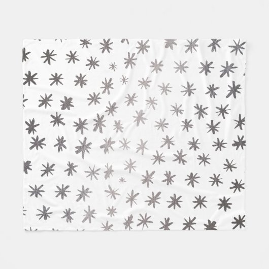 Metaalsterren - zilver fleece deken (Voorkant (Horizontaal))