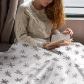 Metaalsterren - zilver fleece deken