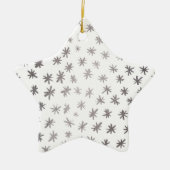 Metaalsterren - zilver keramisch ornament (Voorkant)
