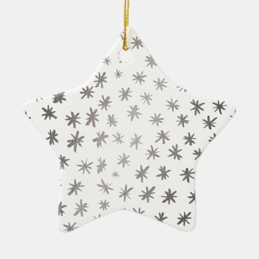 Metaalsterren - zilver keramisch ornament (Voorkant)