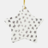 Metaalsterren - zilver keramisch ornament (Achterkant)