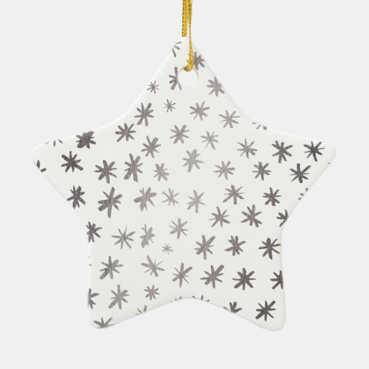 Metaalsterren - zilver keramisch ornament (Achterkant)