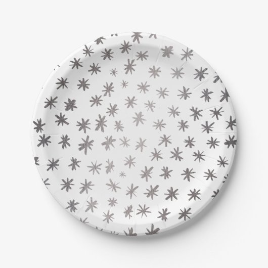 Metaalsterren - zilver papieren bordje (Voorkant)