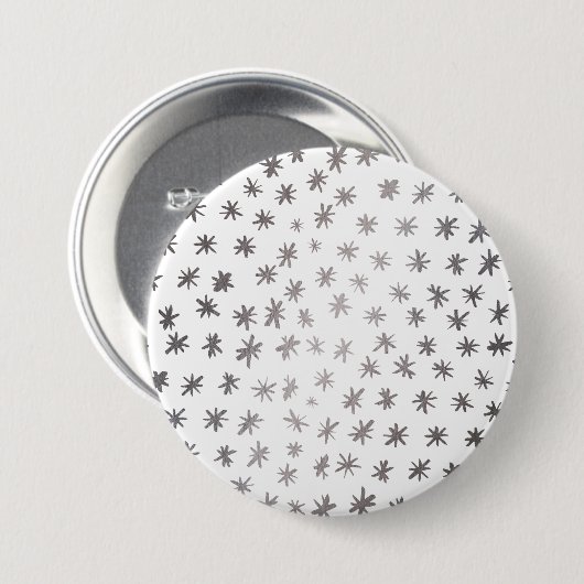 Metaalsterren - zilver ronde button 7,6 cm (Voorkant /achterkant)