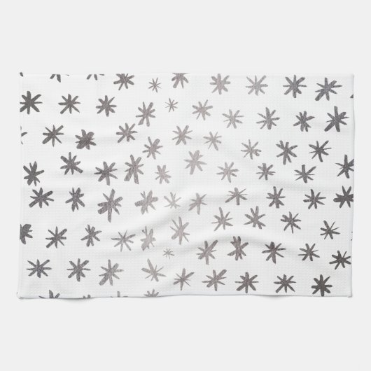 Metaalsterren - zilver theedoek (Horizontaal)