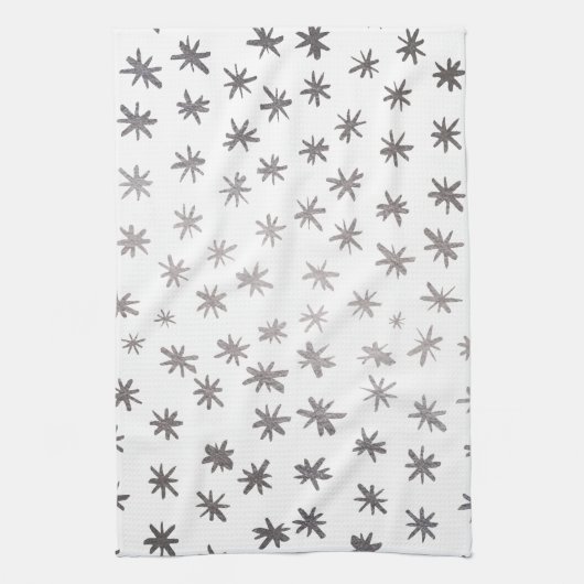 Metaalsterren - zilver theedoek (Verticaal)