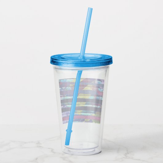 Metaalstrepen Acryl Drinkbeker (Achterkant)