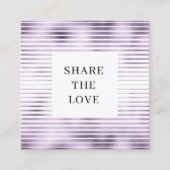 metaalstrepen lavender folie moderne Loyalty-Kaart Vierkante Visitekaartje (Voorkant)