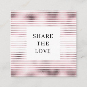 metaalstrepen roos goud moderne Loyalty Kaart Vierkante Visitekaartje