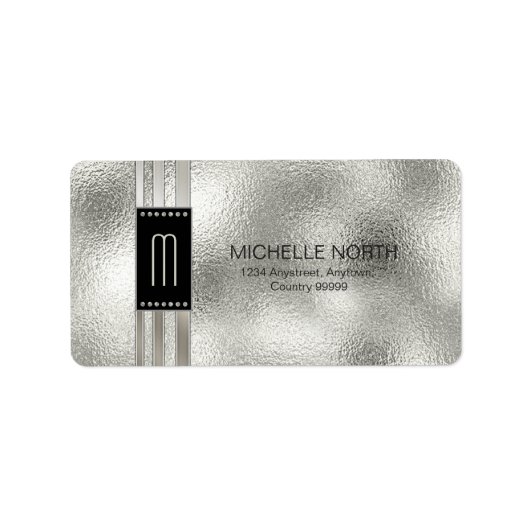 Metaalstrips op Glass Monogram Beige ID443 Etiket (Voorkant)