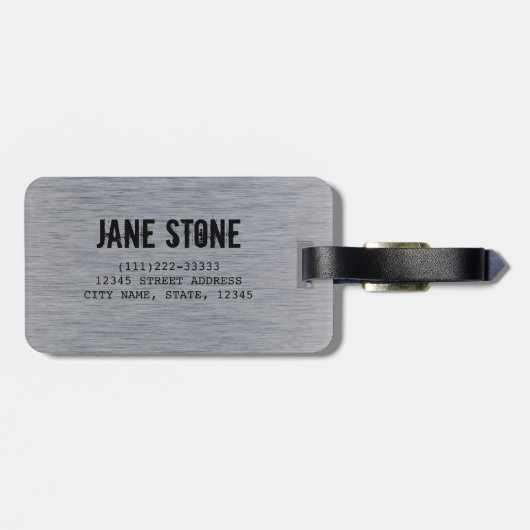 Metaalstructuur van aluminium geborsteld bagagelabel (Achterkant horizontaal)