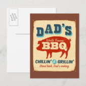  metaalteken - Papa's BBQ Briefkaart (Voorkant / Achterkant)