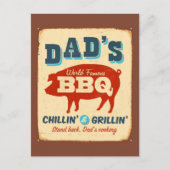  metaalteken - Papa's BBQ Briefkaart (Voorkant)