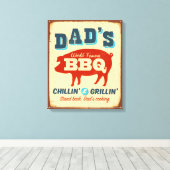  metaalteken - Papa's BBQ Canvas Afdruk (Insitu (Houten vloer))