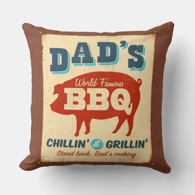  metaalteken - Papa's BBQ Kussen (Voorkant)