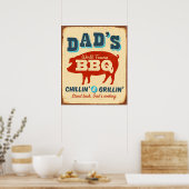  metaalteken - Papa's BBQ Poster (Keuken)