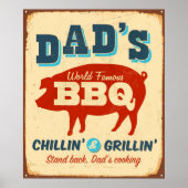 metaalteken - Papa's BBQ Poster (Voorkant)