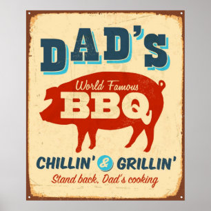  metaalteken - Papa's BBQ Poster