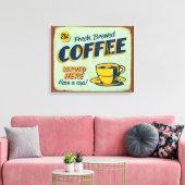  metaalteken - Verse afgebroken koffie Canvas Afdruk (Insitu (Woonkamer))