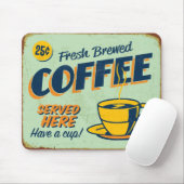 metaalteken - Verse afgebroken koffie Muismat (Met muis)