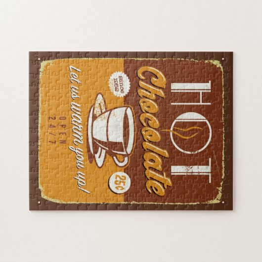  metaalteken - warmchocolade legpuzzel (Horizontaal)