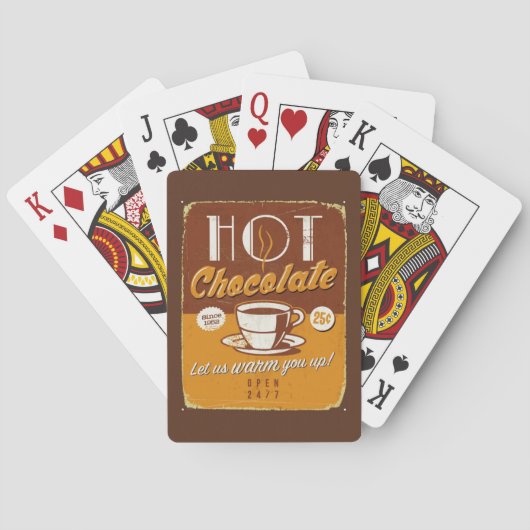 metaalteken - warmchocolade speelkaarten (Achterkant)
