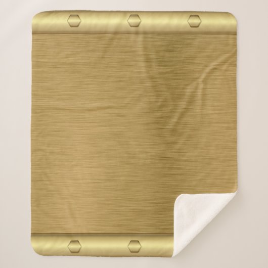 Metaaltextuur gouden oppervlak sherpa deken (Voorkant)