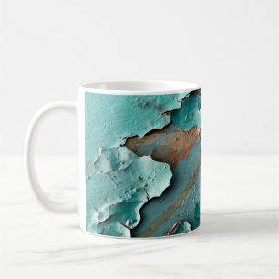 Metaaltextuur met krassen en kraakabstracte, a koffiemok
