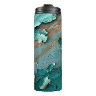 Metaaltextuur met krassen en kraakabstracte, a thermosbeker