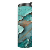 Metaaltextuur met krassen en kraakabstracte, a thermosbeker (Gedraaid links)