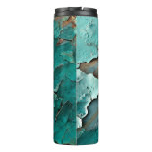 Metaaltextuur met krassen en kraakabstracte, a thermosbeker (Achterkant)