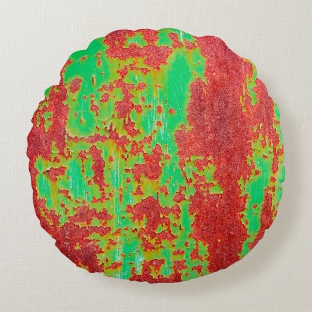 Metaaltextuur met krassen en scheuren, ab rond kussen (Voorkant)