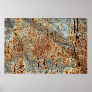 Metaaltextuur met krassen en scheuren. VINTAGE d Poster