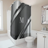 Metaaltextuur monogram douchegordijn (In situ)