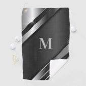 Metaaltextuur monogram golfhanddoek (Insitu)