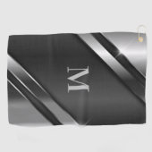 Metaaltextuur monogram golfhanddoek (Horizontaal)